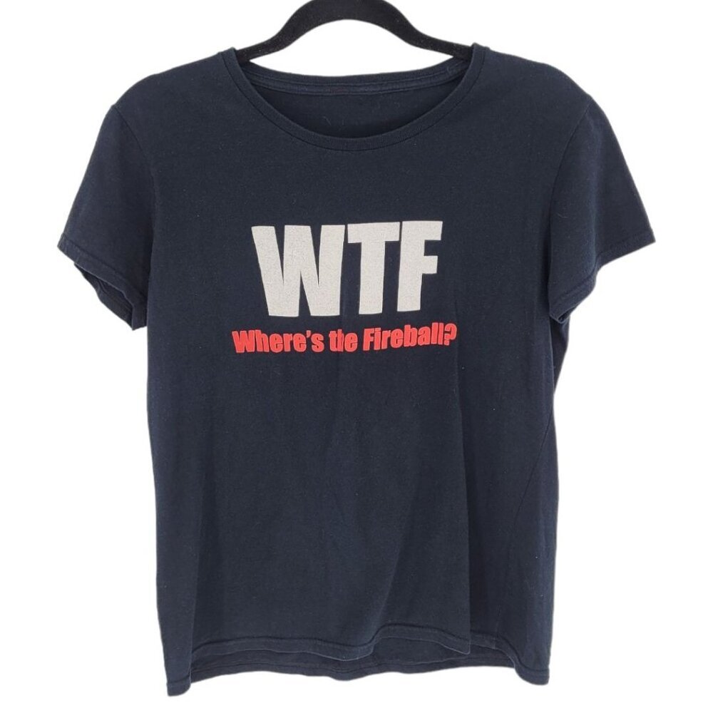 WTF where's the fireball cinna whisky liquor alcohol black short sleeve t shirt